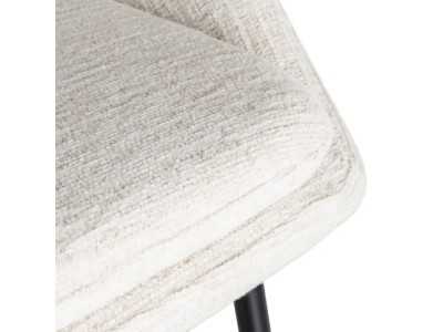 Fabric-upholstered designer stool with metal legs - ANA CREMA