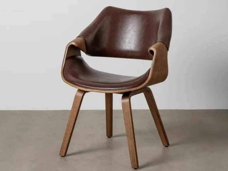 Designer chair upholstered in faux leather - AREN PIEL