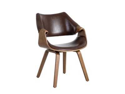 Silla de diseño tapizada en piel sintética - AREN PIEL