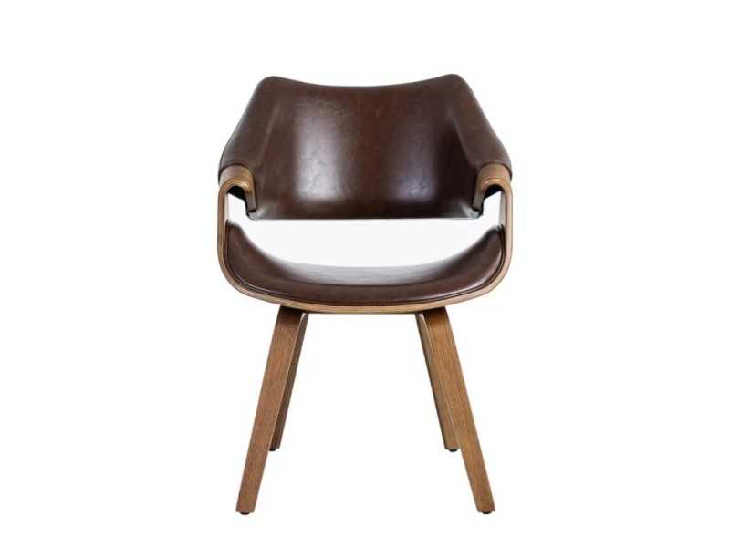 Silla de diseño tapizada en piel sintética - AREN PIEL