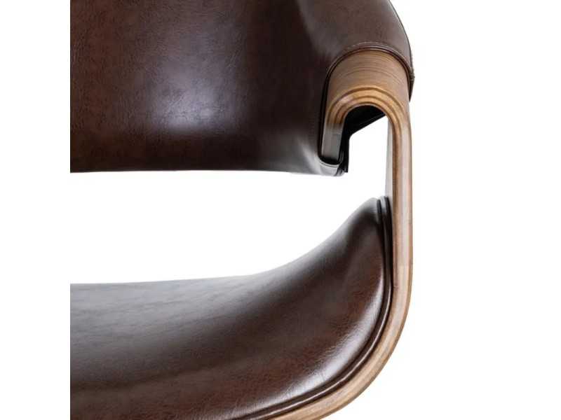 Silla de diseño tapizada en piel sintética - AREN PIEL