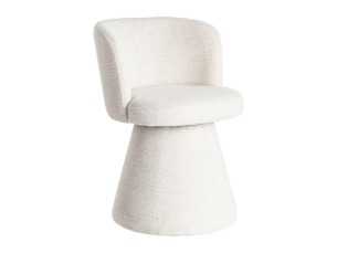 Modern design swivel chair upholstered in fabric - ALFA CREMA 2