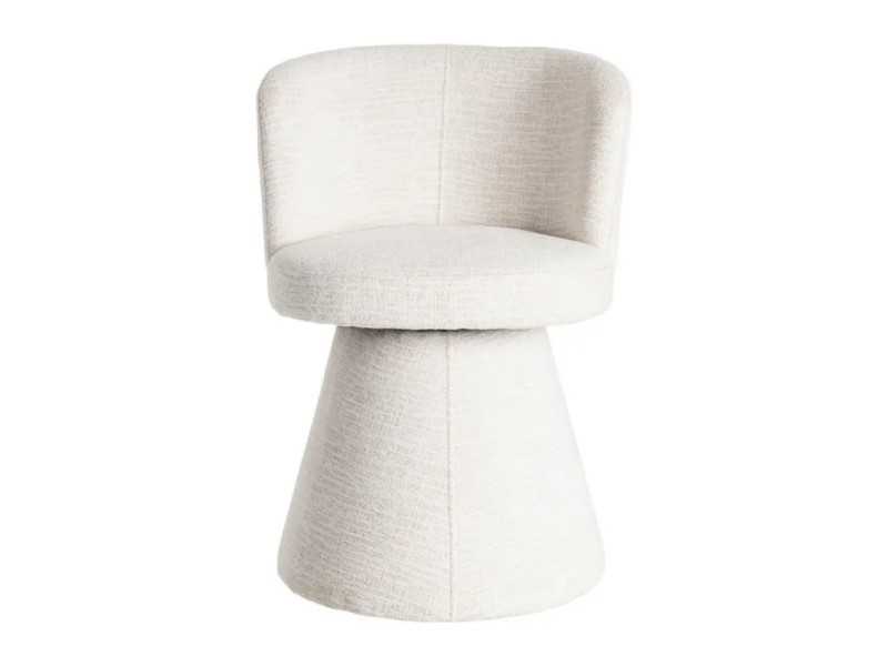 Chaise pivotante au design moderne tapissé de tissu - ALFA CREMA