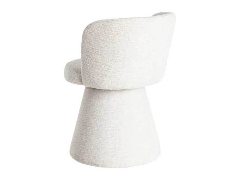 Silla giratoria de diseño moderno tapizada en tela - ALFA CREMA