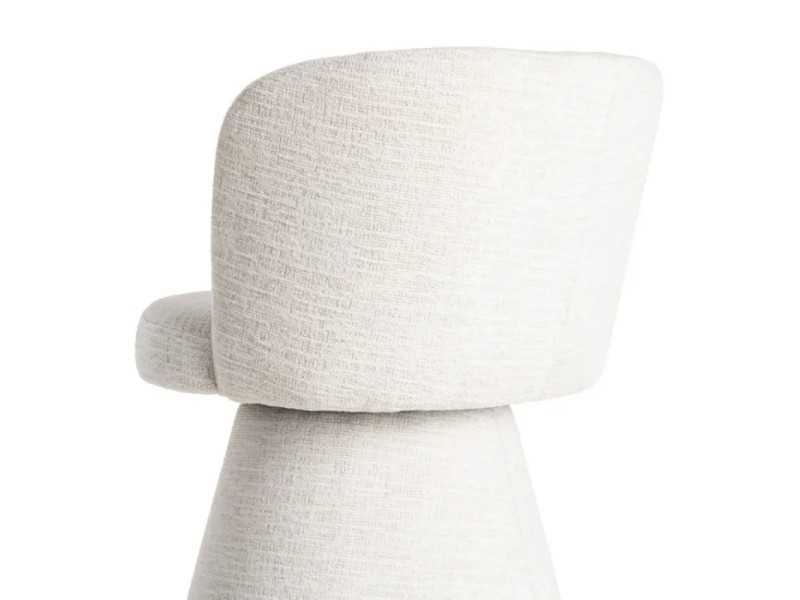 Silla giratoria de diseño moderno tapizada en tela - ALFA CREMA