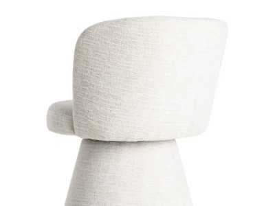 Silla giratoria de diseño moderno tapizada en tela - ALFA CREMA