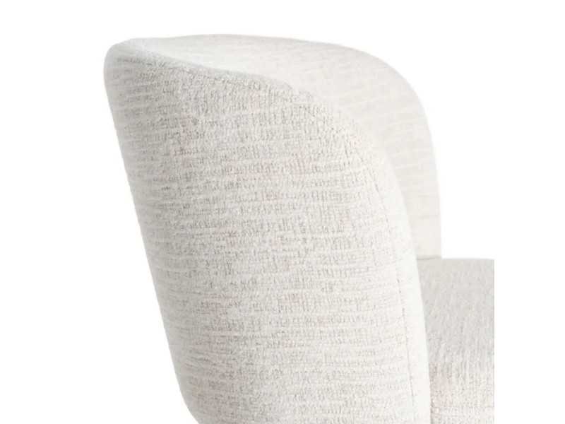 Silla giratoria de diseño moderno tapizada en tela - ALFA CREMA