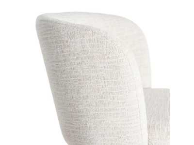 Silla giratoria de diseño moderno tapizada en tela - ALFA CREMA