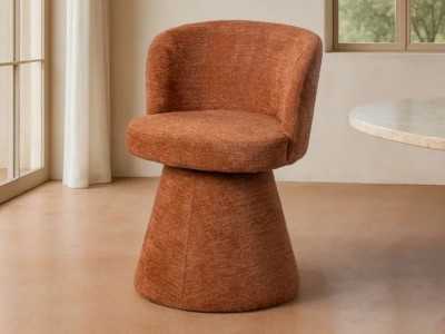 Silla giratoria de diseño moderno tapizada en tela - ALFA CALABAZA