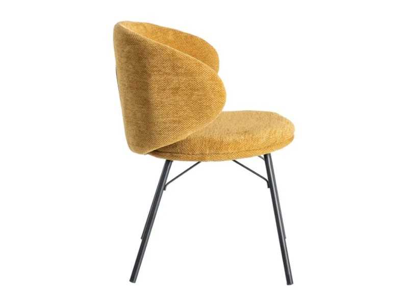 Silla de diseño moderno tapizada con estructura de metal - GIULA MOSTAZA
