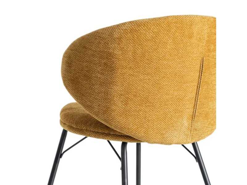 Silla de diseño moderno tapizada con estructura de metal - GIULA MOSTAZA
