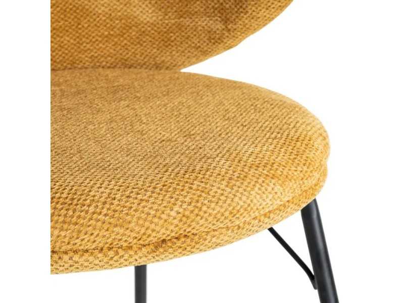 Silla de diseño moderno tapizada con estructura de metal - GIULA MOSTAZA