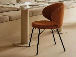 Chaise moderne tapissé avec structure en métal - GIULA TERRACOTA