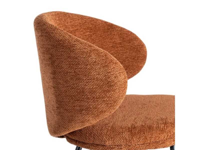 Silla de diseño moderno tapizada con estructura de metal - GIULA TERRACOTA