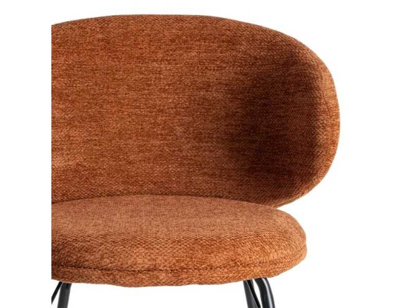 Silla de diseño moderno tapizada con estructura de metal - GIULA TERRACOTA