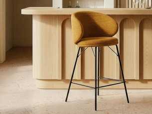 Taburete de diseño moderno tapizada con estructura de metal - GIULA MOSTAZA