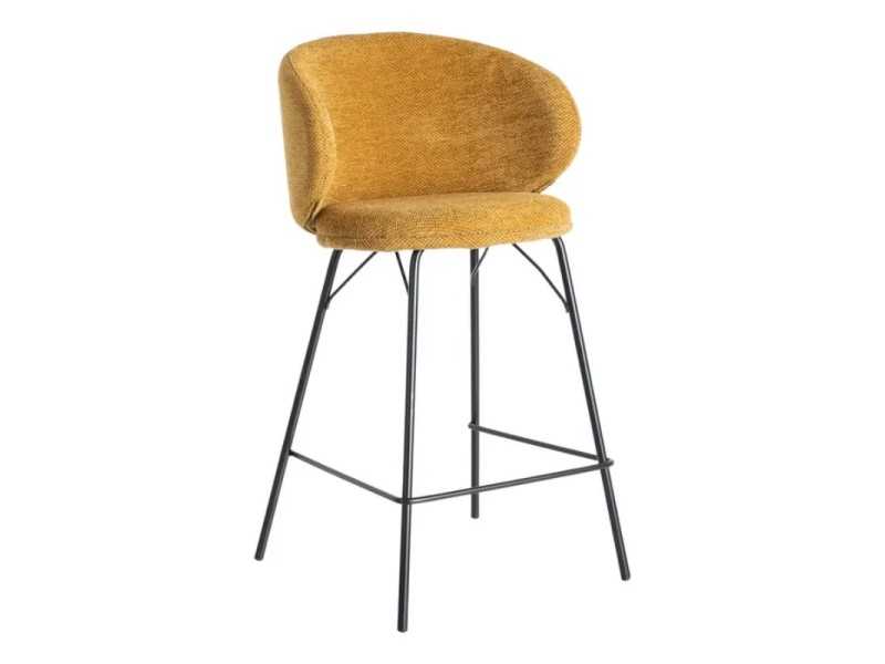 Taburete de diseño moderno tapizada con estructura de metal - GIULA MOSTAZA
