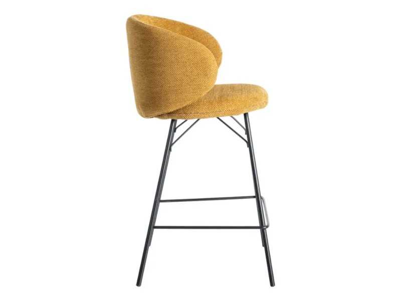 Modern upholstered stool with metal frame - GIULA MOSTAZA