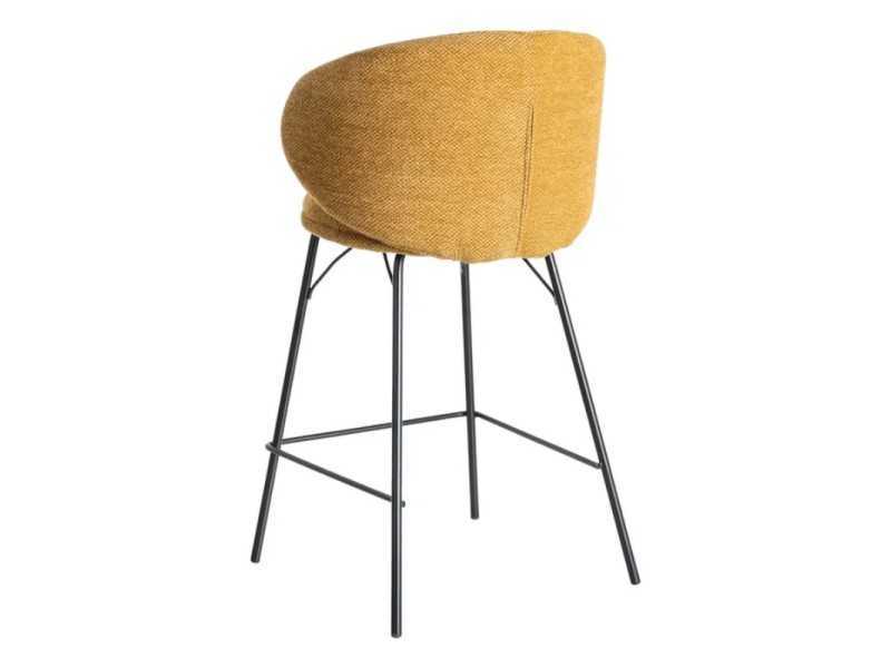 Modern upholstered stool with metal frame - GIULA MOSTAZA
