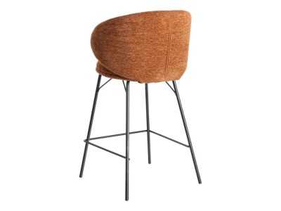 Modern upholstered stool with metal frame - GIULA TERRACOTA
