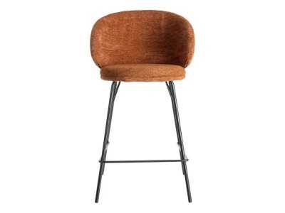 Modern upholstered stool with metal frame - GIULA TERRACOTA