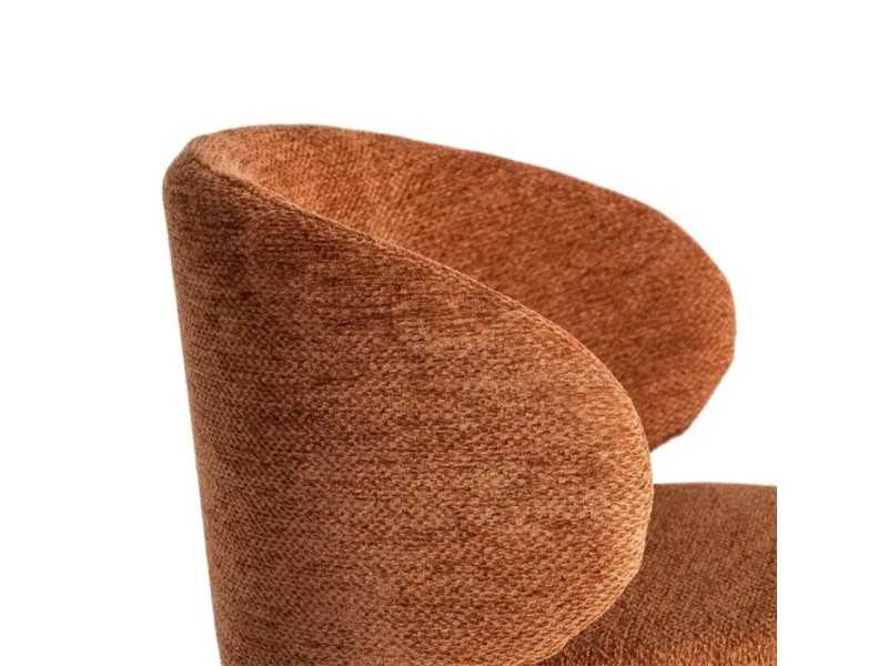 Modern upholstered stool with metal frame - GIULA TERRACOTA