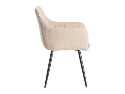 Silla de diseño tapizada en tela con patas de metal - MANILA BEIGE