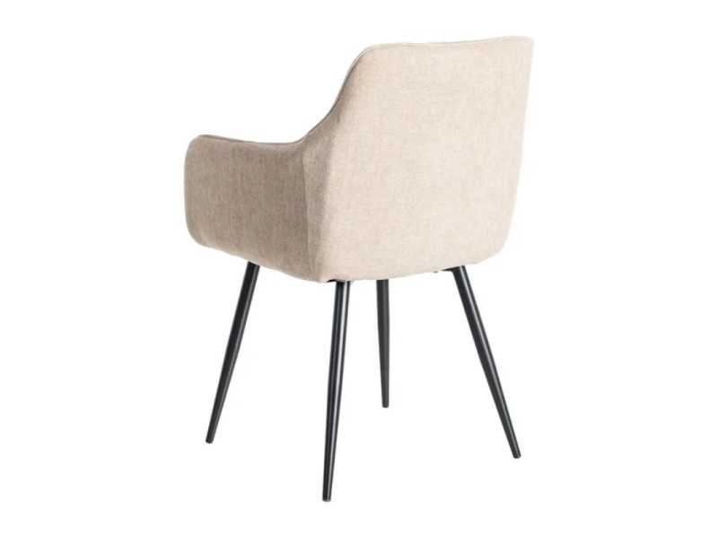 Silla de diseño tapizada en tela con patas de metal - MANILA BEIGE