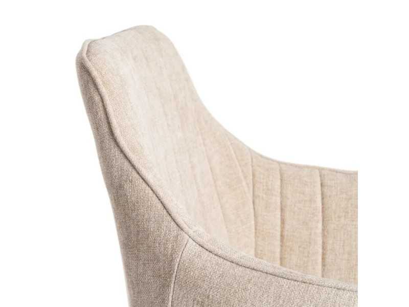 Chaise design en tissu avec pieds en métal - MANILA BEIGE