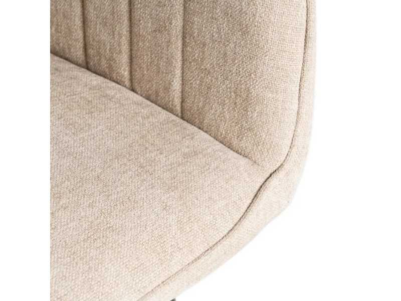 Chaise design en tissu avec pieds en métal - MANILA BEIGE