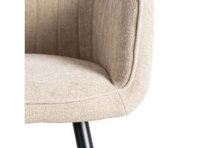Silla de diseño tapizada en tela con patas de metal - MANILA BEIGE