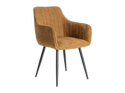 Fabric-upholstered designer chair with metal legs - MANILA MARRÓN