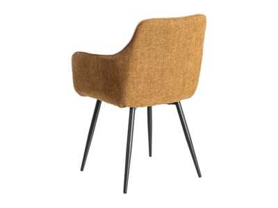 Fabric-upholstered designer chair with metal legs - MANILA MARRÓN