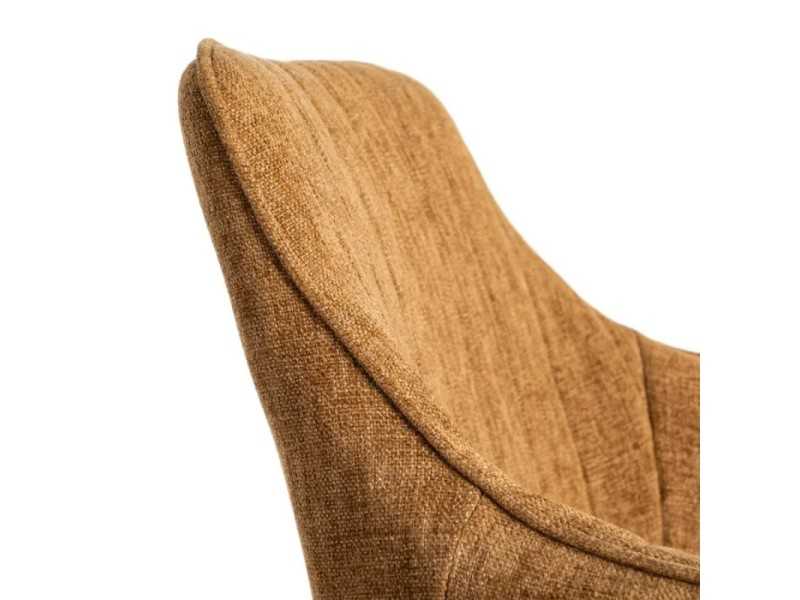 Fabric-upholstered designer chair with metal legs - MANILA MARRÓN