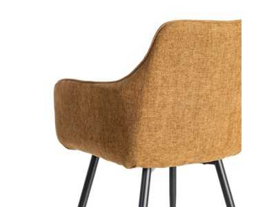 Chaise design en tissu avec pieds en métal - MANILA MARRÓN