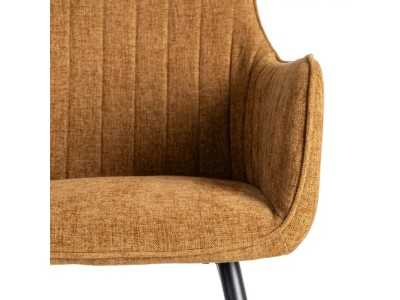 Fabric-upholstered designer chair with metal legs - MANILA MARRÓN