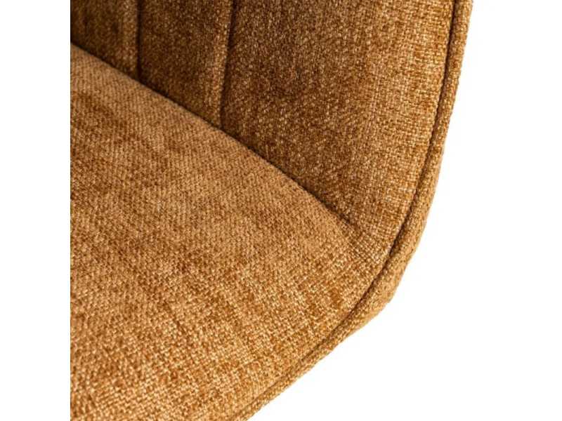 Silla de diseño tapizada en tela con patas de metal - MANILA MARRÓN