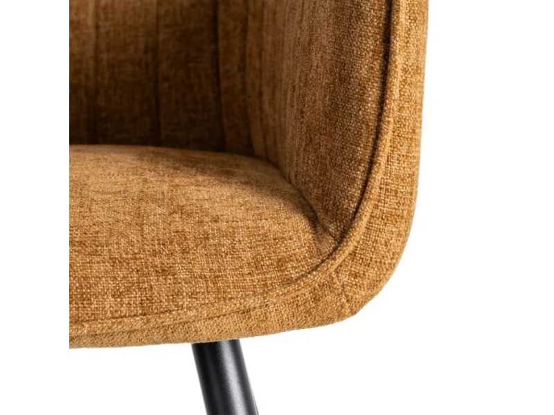 Silla de diseño tapizada en tela con patas de metal - MANILA MARRÓN
