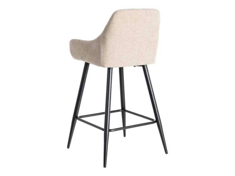 Taburete de diseño tapizada en tela con patas de metal - MANILA BEIGE