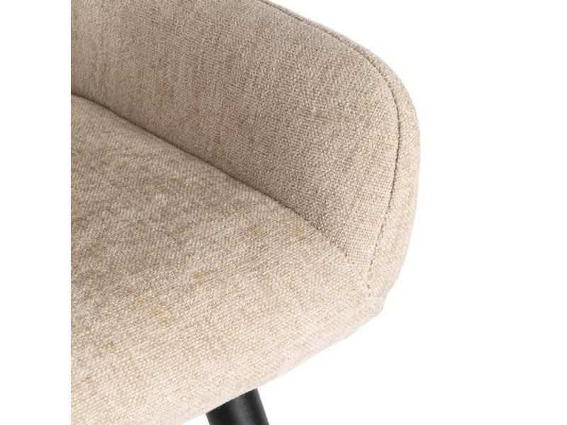 Taburete de diseño tapizada en tela con patas de metal - MANILA BEIGE