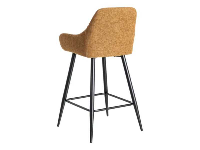 Taburete de diseño tapizada en tela con patas de metal - MANILA MARRÓN