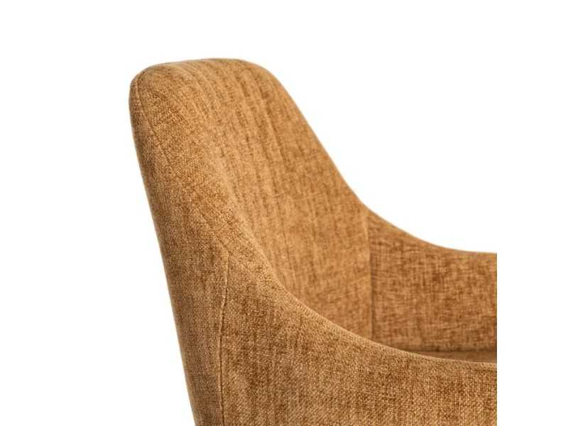 Taburete de diseño tapizada en tela con patas de metal - MANILA MARRÓN