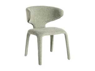 Chaise design tapissée de tissu vert chiné - ANCA VERDE 2