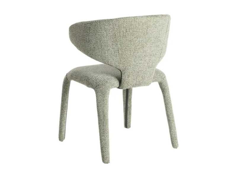 Silla de diseño tapizada en tela jaspeada color verde - ANCA VERDE