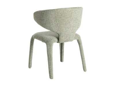 Silla de diseño tapizada en tela jaspeada color verde - ANCA VERDE