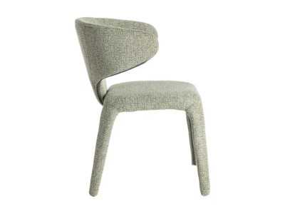 Chaise design tapissée de tissu vert chiné - ANCA VERDE