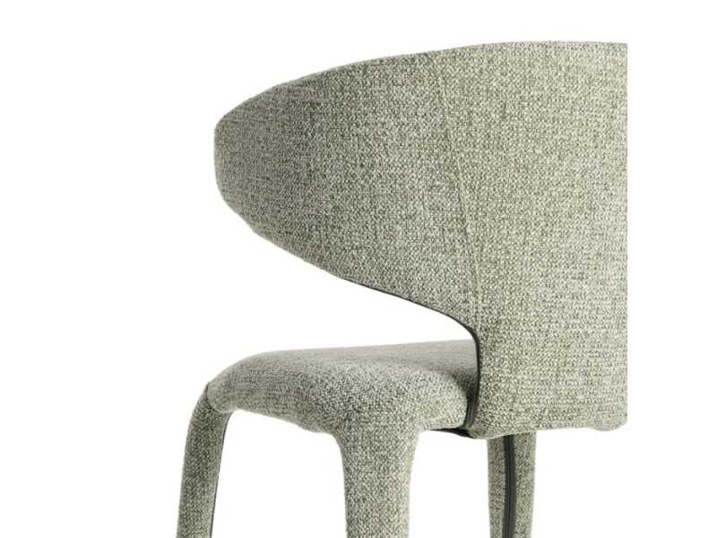 Designer chair upholstered in green mottled fabric - ANCA VERDE