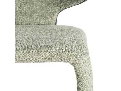 Chaise design tapissée de tissu vert chiné - ANCA VERDE