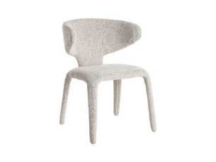 Silla de diseño tapizada en tela jaspeada color gris - ANCA GRIS 2