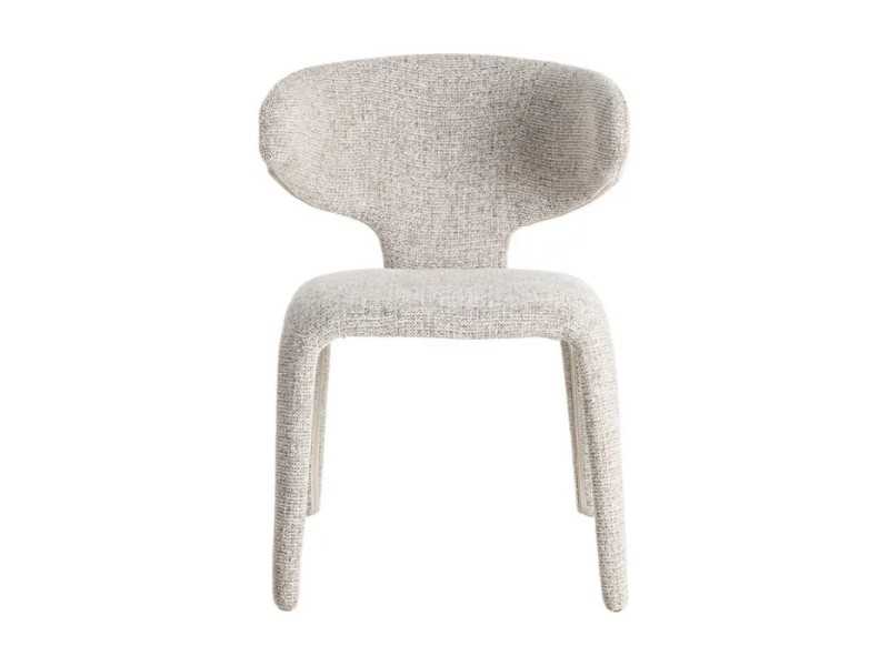 Silla de diseño tapizada en tela jaspeada color gris - ANCA GRIS